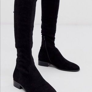 Black Over the Knee Suede Boots